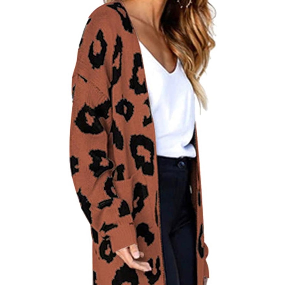 Leopard Print Long Cardigan